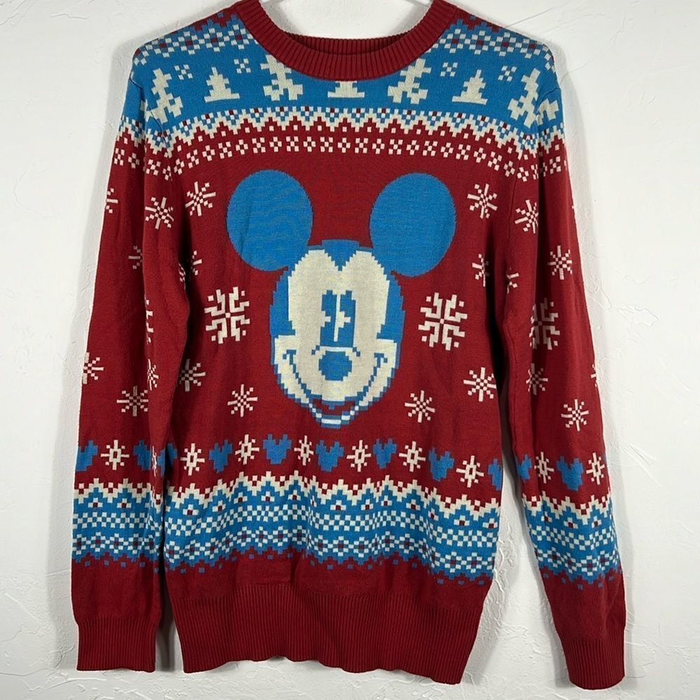 🎄🎅 MICKEY MOUSE Holiday Ugly Christmas Sweater Disney - Men Sz S/M - PERFECT